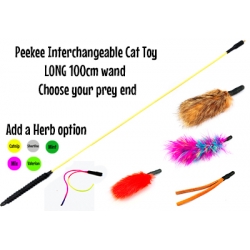 Purrs Peekee Interchangeable Long Teaser Cat Toy Set - Choose your Peekee prey